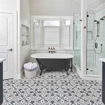 Bathroom With Black And White Floor
