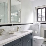 White And Navy Blue Bathroom