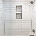 White Tile With Grey Grout Bathroom